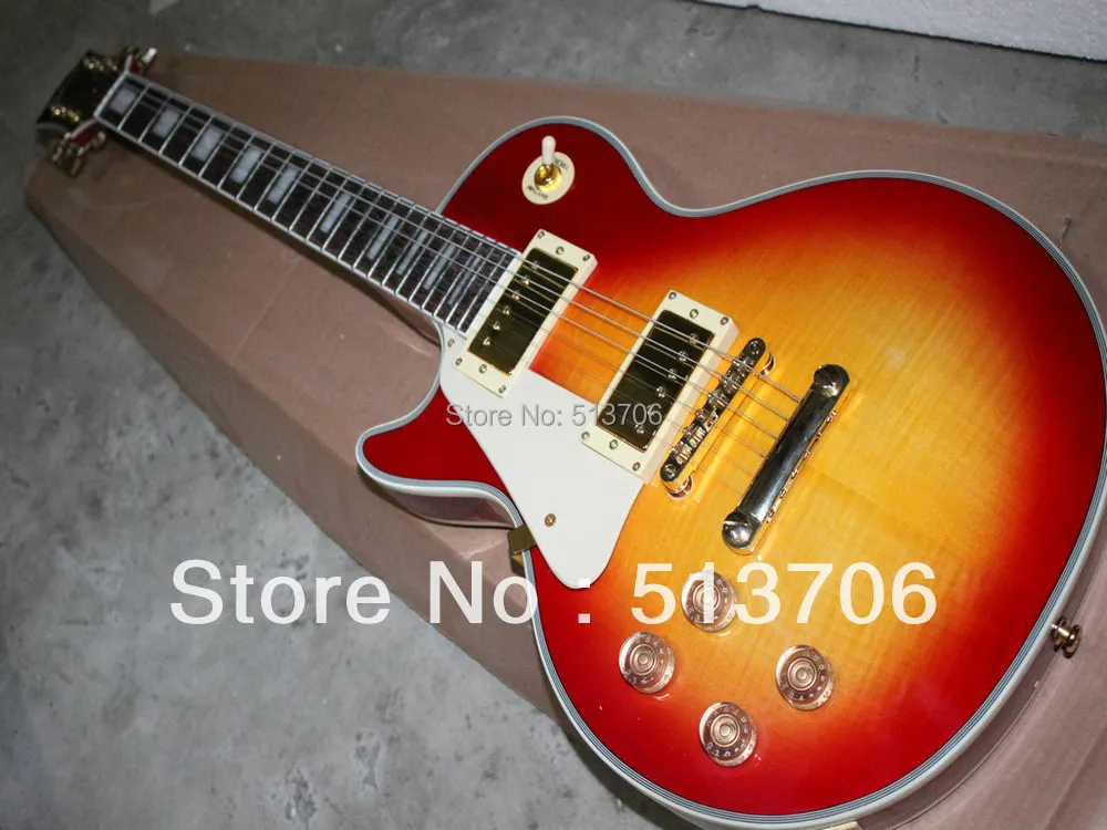 

Cherry Burst Left Handed custom Electric Guitar New Arrival High Quality Wholesale Free Shipping