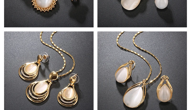 AYAYOO Dubai Jewelry Sets Bridesmaid Opal Jewelry Set For Women Wedding Jewellery Earrings Eritrean and Ethiopian Jewelry (4)