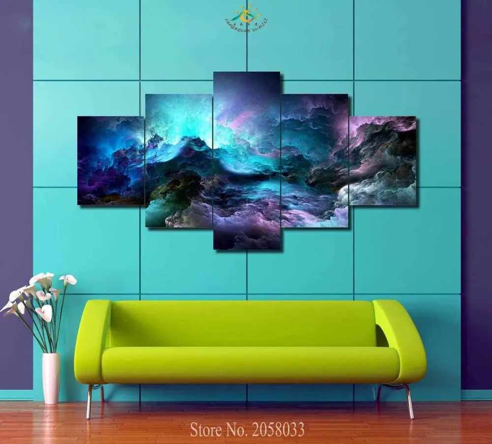 

3-4-5 Pieces Abstract Cloud Modern Wall Art Pictures HD Printed Canvas Painting Modular Pictures HD Paints Home Decoration
