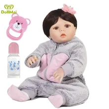 23 Polegada bebes reborn Boneca Menina de Corpo Inteiro 57 cm Realista Vinil Silicone Bonecas Reborn Bebês Recém-nascidos Bonecas das Crianças presentes do dia