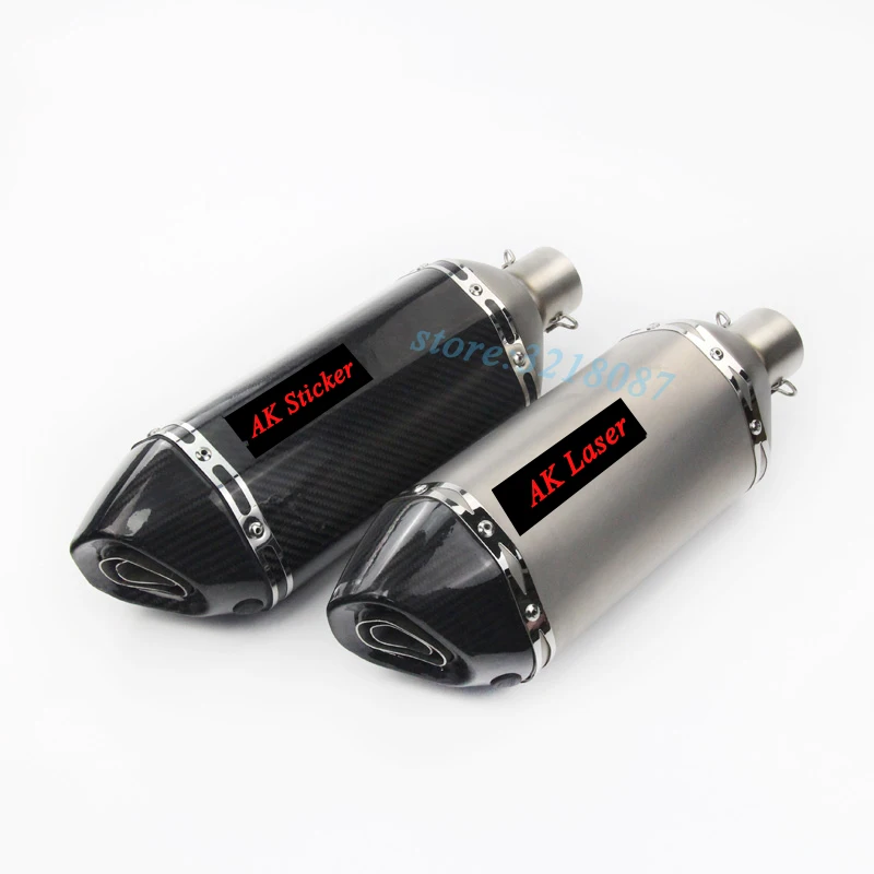 

Universal 420mm Motorcycle Exhaust Escape Modified Carbon Fiber Muffler Fit Most Motorbike With DB Killer For CB400 Ninja300 R6