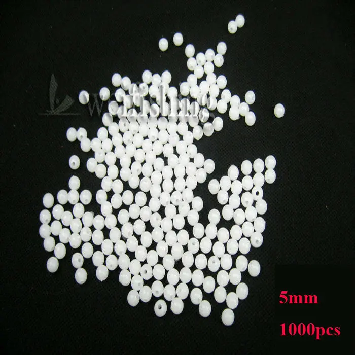 

BlueSea 1000pcs/Bag 5mm Premium Quality Round Luminous Fishing Float Beads Fishing Glow Beads White Color