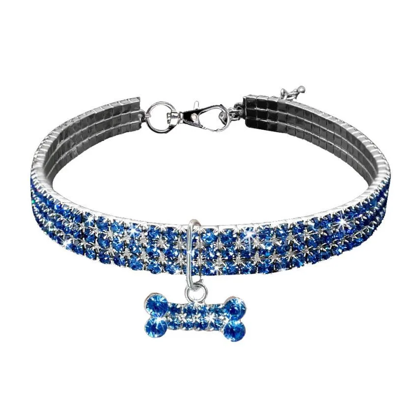 Bling Rhinestone Dog Collar Crystal Puppy Pet Dog Collars For Small Medium Dogs halsband hond