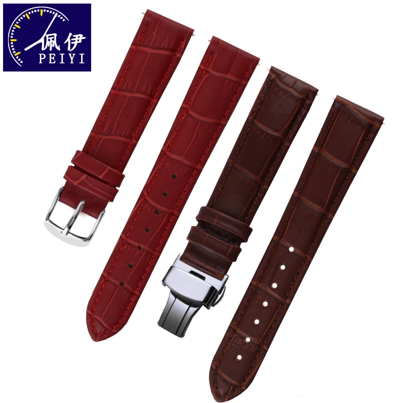 PEIYI Watch Band Genuine Leather Strap 20mm Watch Accessories High Quality Green Colors Watchbands replace for Submariner Series