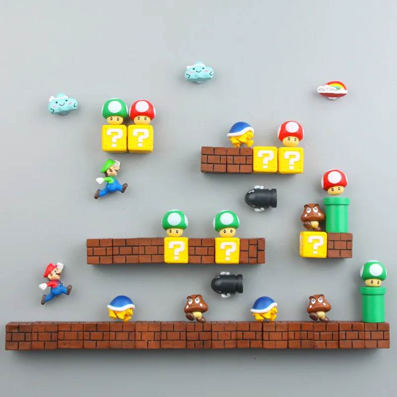 

3D Decoration Stereoscopic Super Mario Bros Fridge Magnets Message Sticker Adult Girl Boy Children Toy Birthday Gift Souvenir