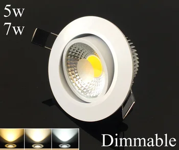 

white shell 5w 7w dimmable led downlight 700lm recessed led lights AC90-260V 3 year warranty Led Down Light with Driver