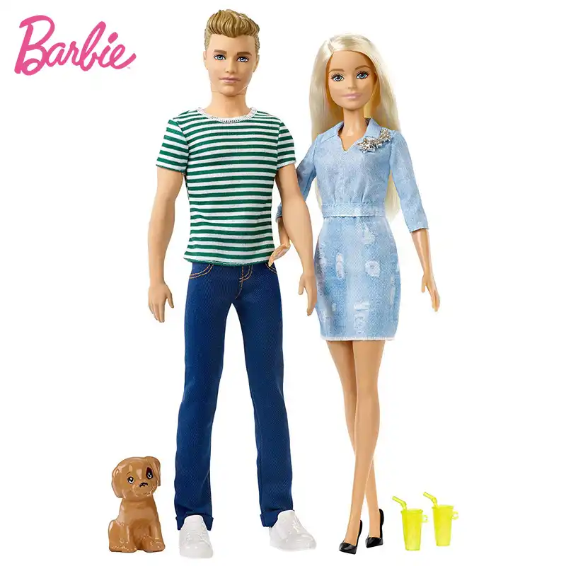 Muñeca Barbie y Ken auténtica con perro mascota, juguetes para niñas, regalos de cumpleaños de Navidad, muñecas Barbie de juguete Original para niños|Muñecas| - AliExpress