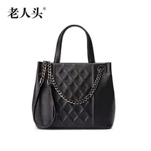 LAORENTOU new genuine leather bag famous brand Lingge fashion Superior cowhide leather women handbags shoulder bag