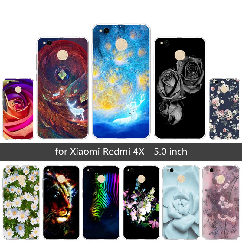 Чехол для Xiaomi Redmi 4X 4 X мягкий силиконовый чехол Redmi4X xiomi 4x черный 5 0 дюйма цветной