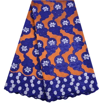 

2018 Latest Style African Cotton Swiss Voile Lace Fabric For Party Dress Royal Blue African Swiss Voile Lace In Switzerlan S1384