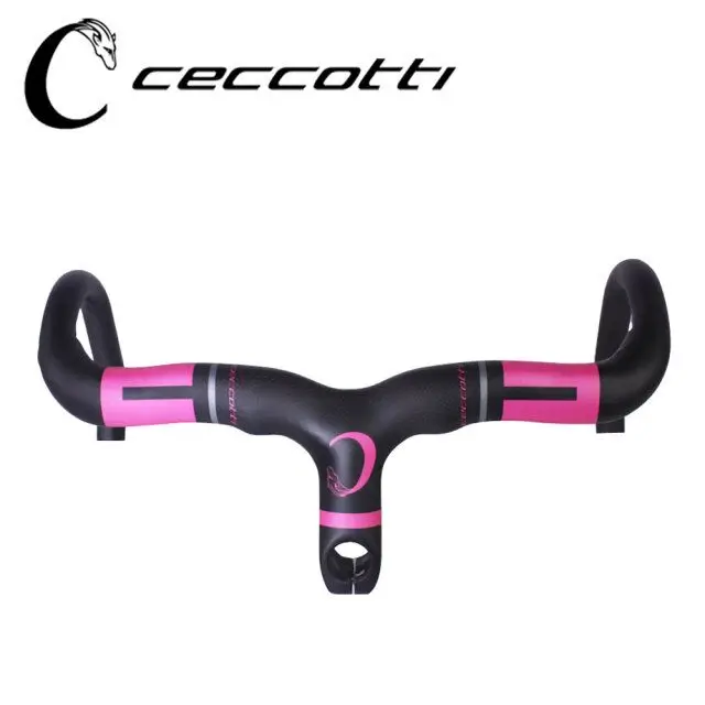 Розовый углеродный руль 3k матовый/глянцевый велосипеда Ceccotti дизайн Углеродные