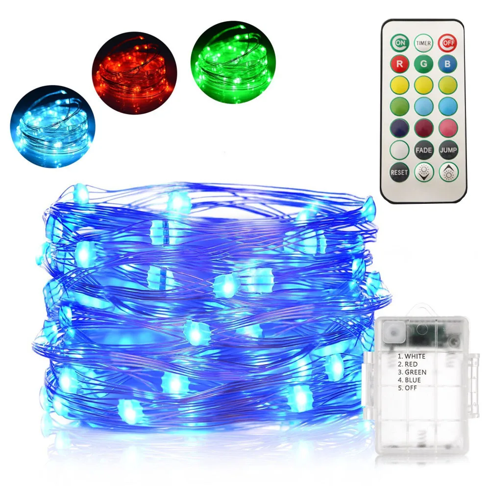 

HarrisonTek 13 Colors RGB Holiday Lights Battery Remote Control LED Twinkle Lights Garden Party Christmas Lights Indoor Oudoor