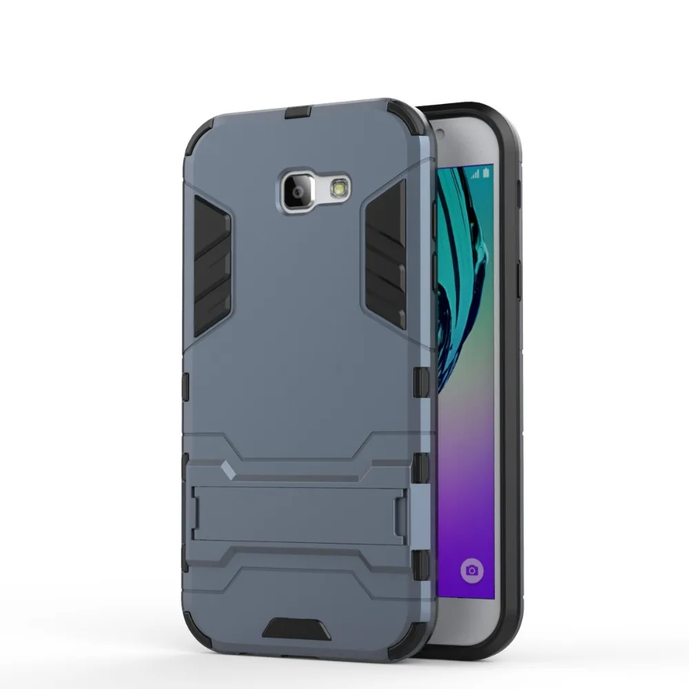 

BYHeYang For Galaxy A7 2017 Case Shockproof Robot Stand Cover For Samsung A720 A720F Protective Shield For Galaxy A7(2017) Cases