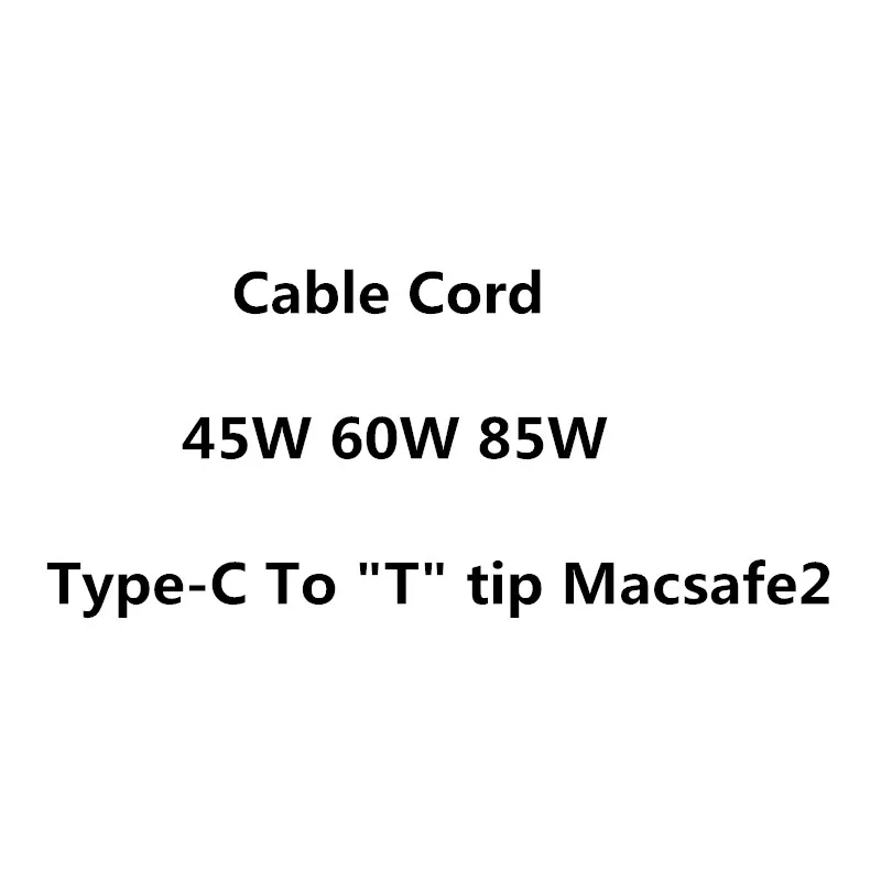 

New Replacement USB-C type To MS *2 T tip cable Cord For Apple Macbook Retina Pro Air 45W 60W 85W Charger power adapter