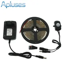 Automatic PIR Motion Sensor Switch LED Strip Set DC12V 5M SMD3528 LED Under Bed Light Bedroom Night Lights White/Warm White