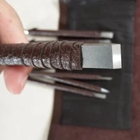 טונגסטן פלדה כלי יד 10pcs פלדה טונגסטן גילוף סכין הגדר חותם אבן גרבר כיתוב חריטה כלים עם ידיות עור + עור תיק (3)