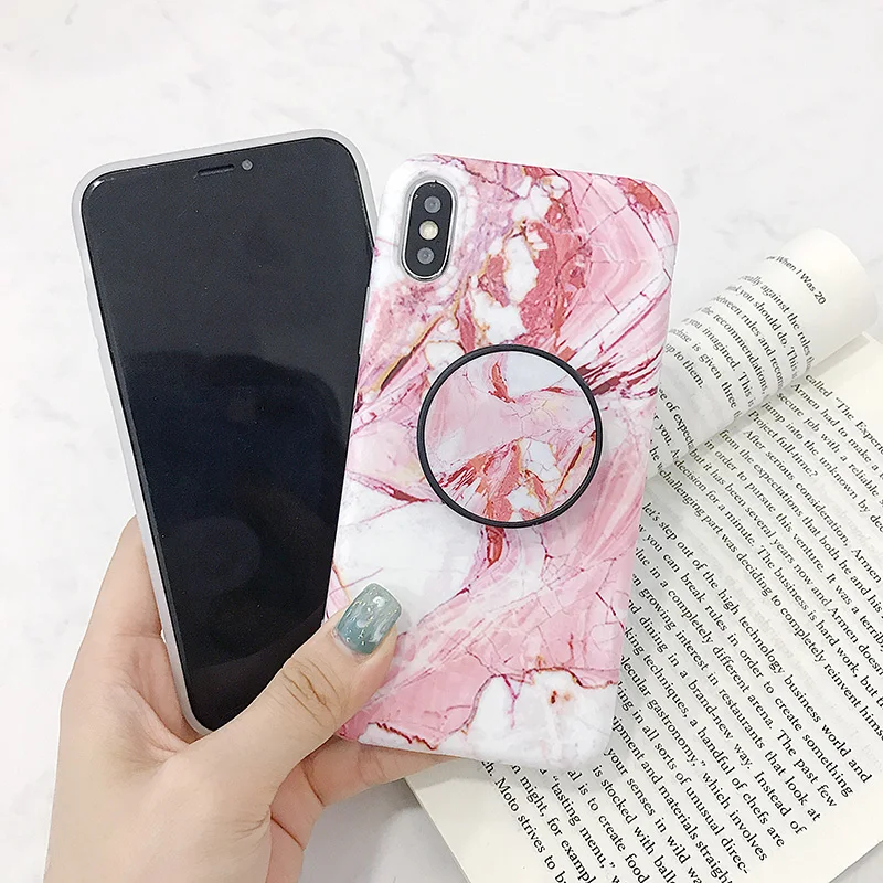 Розовый белый Мрамор для iPhone Xs XR Max мобильный телефон оболочки iPhone6s 7 8 Плюс