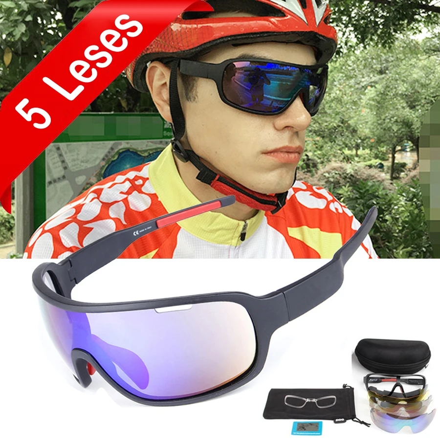 NEWBOLER 5 Lens Cycling Sunglasses Polarized Men Women UV400 Sport