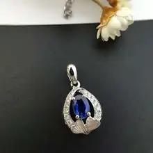 18K White Gold 0 851ct Natural Sapphire 0 109ct Diamond Pendant Necklace Fine Jewelry Perfume Bottle