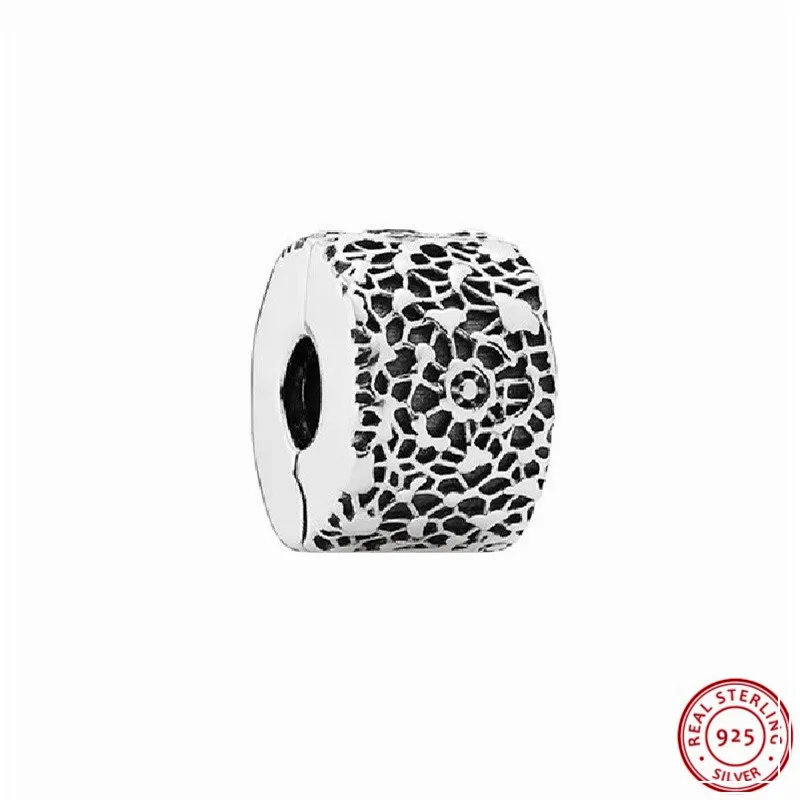 

Chic Layers of Lace Clip Charm Beads for Women Jewelry Making DIY Fit PANDORA Charms Silver 925 Original Free Shipping CL006