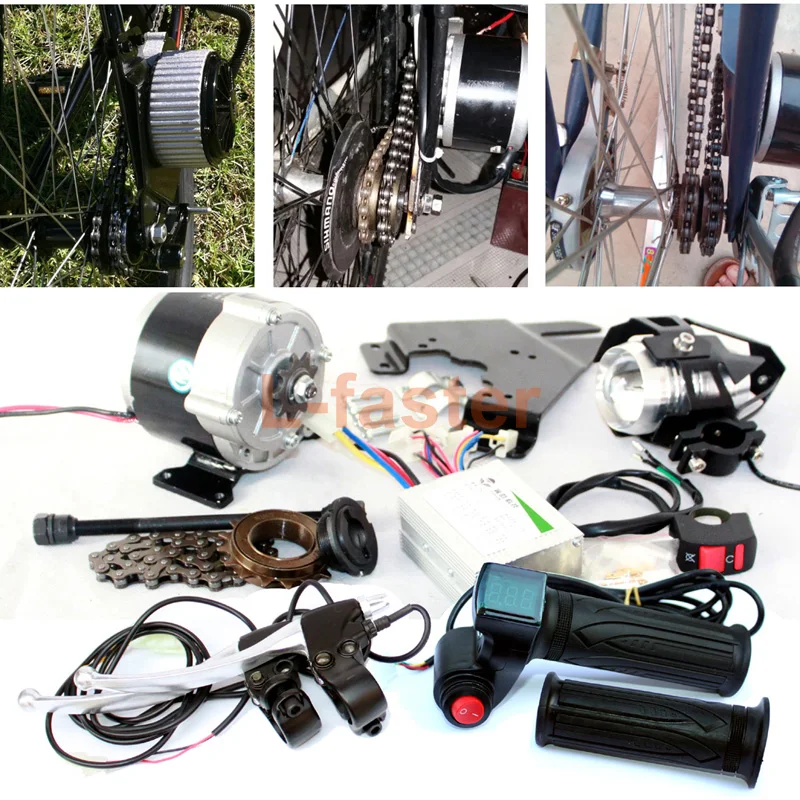 

350W ELECTRIC BICYCLE COMPLETE PARTS EBIKE COMPONENTS LED LENS HEADLAMP THROTTLE HANDLE RED SWITCH BATTERY INDICATOR BRAKE LEVER