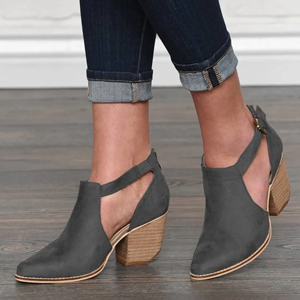 

SAGACE Sexy Women High Heel Pumps Short Buckle Ankle Strap Booties Shoes Ladies High Heels Work Shoes Ladies Single Shoes