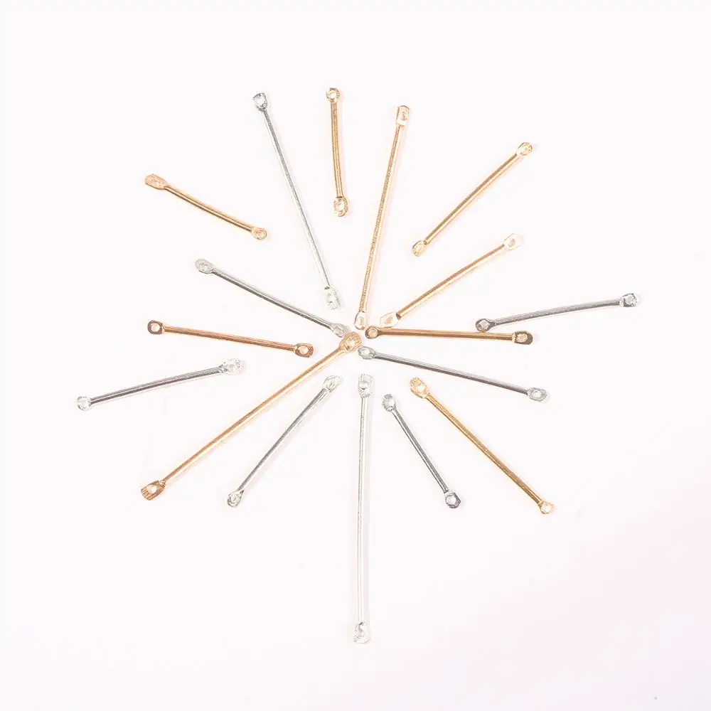 

50pcs/lots Gold/Rhodium Double Cylinder Connecting Metal Earrings For DIY Handmade Stud Clip Earring Jewelry Making Accessories