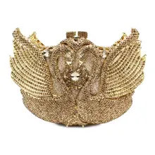 Дизайн двойной Любовь Лебедь Золотой вечерний клатч Сумки женские сумки(88141A-G