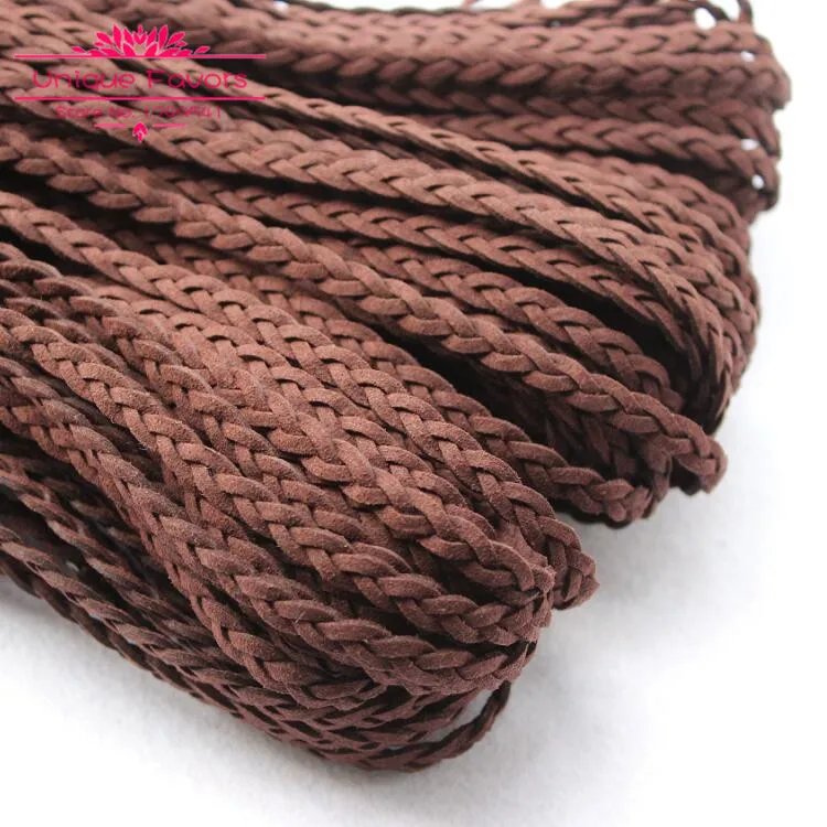 10yard Faux Leather Cords Handmade Braided Suede Leather Rope for