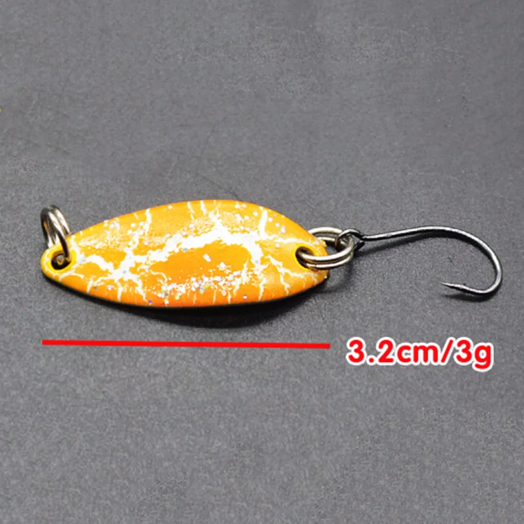 New 5Pcs 3.2cm/3g Metal Spoon Fishing Lure Spinner Bait For Trout Blinker Bass Artificial With Single Hook Fishing Accessories
