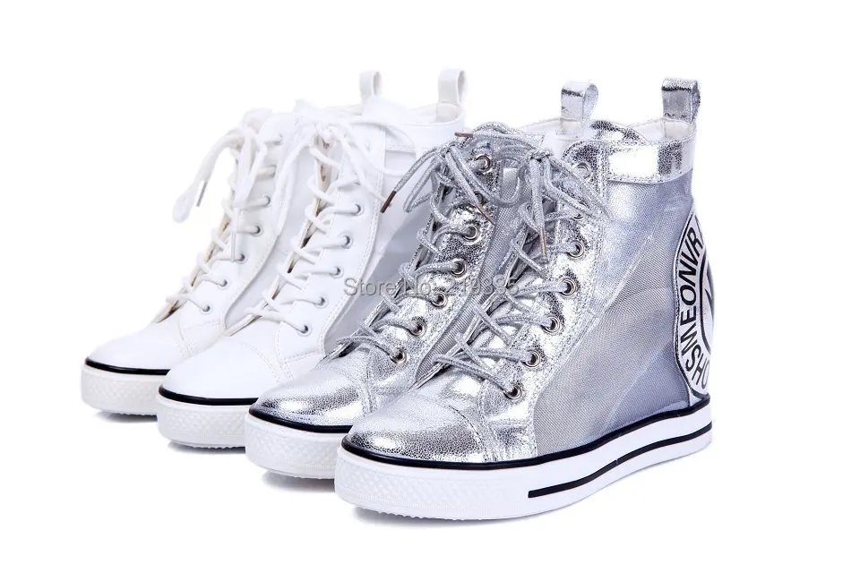 New 2014 Summer Breathable Height Increasing Shoes Woman Transparent Fashion Sneakers Women Flats High Top Wedge | Обувь
