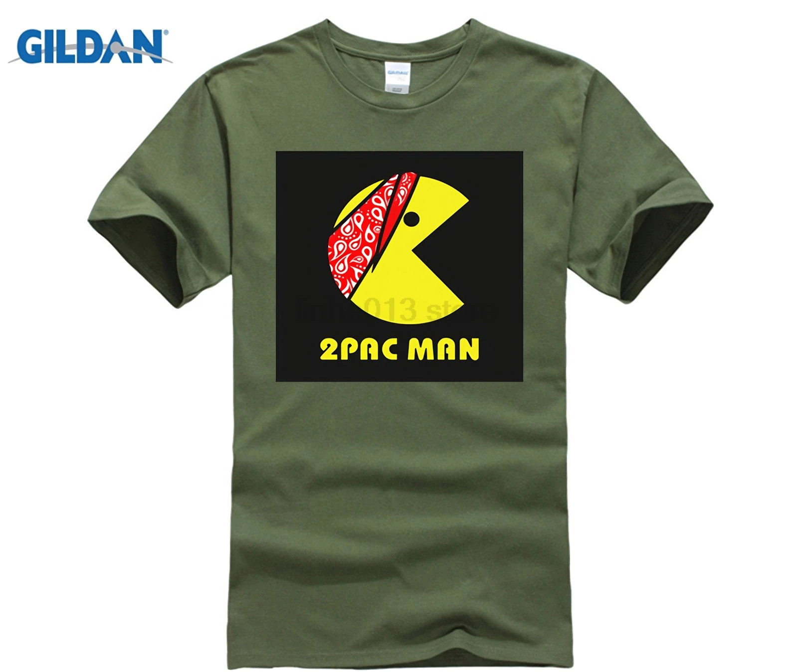

GILDAN 2PAC T-Shirt Funny PAC MAN Tshirt Men 2019 Summer White Printed Top Tees Summer Fashion Short Sleeve Clothing 3XL