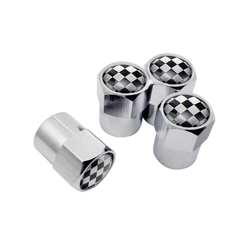 4pcs Automobile Silver F1 Tire Valve Stems Caps Car Wheel Air Cover For