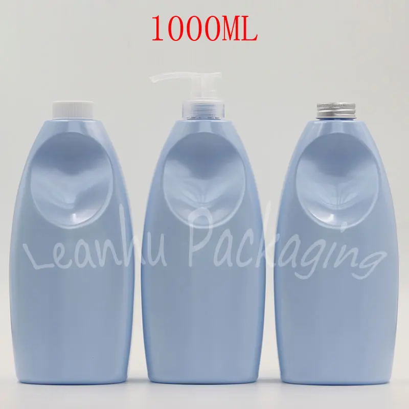 

1000ML Blue Plastic Bottle ,1000CC Shower Gel / Lotion Packaging Bottle , Empty Cosmetic Container , Makeup Sub-bottling