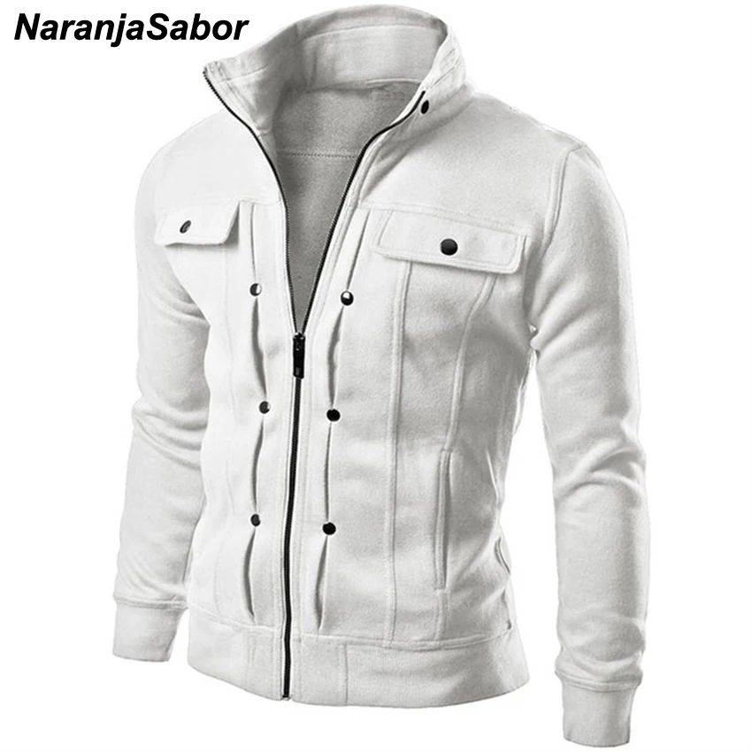NaranjaSabor Spring Autumn Men's Cardigan Multi Button Hoodies Fashion Sweatshirt Casual Male Track