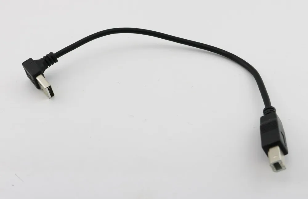 

1pc USB 2.0 Type A Male Plug UP Angle to USB 2.0 B Male Plug Scanner Printer Data Adapter Cable 25cm