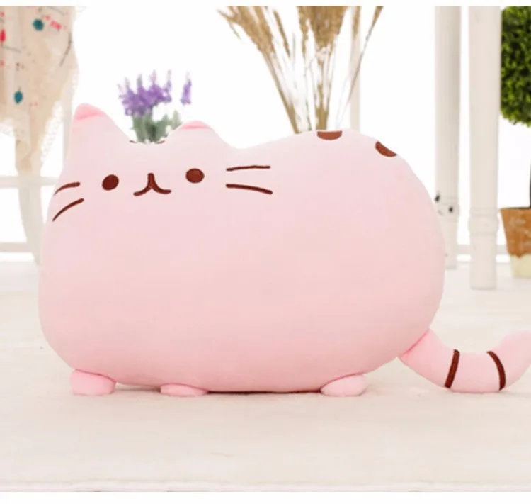 40*30cm Kawaii Katze Kissen Mit Zipper Nur Haut Ohne PP Baumwolle Kekse Plüsch Tier Puppe Spielzeug Große kissen Abdeckung Peluche Geschenk