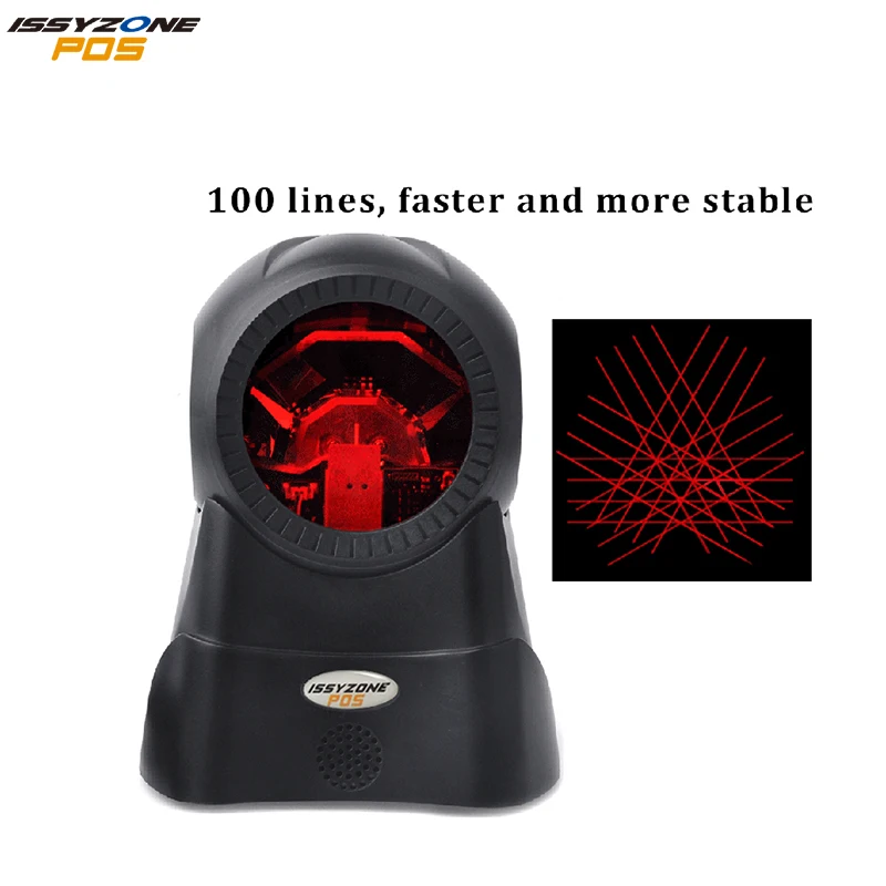 

ISSYZONEPOS 1D Platform Barcode Scanner 100 Lines Desktop Omnidirectional Barcode Scanner USB For All Systems