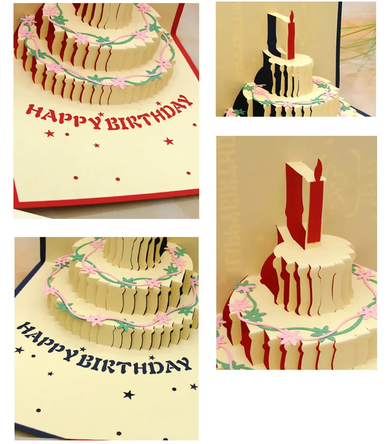 

3D Pop Up Cards Happy Birthday Card Greeting Cards For Lover Colorful Design Handmade Paper Card Gift Personalized Keepsakes
