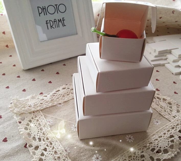 19 размеров белый картон крафт-бумага свадебная подарочная коробка, маленькая белая картонная бумажная упаковочная коробка, подарочная ручная мыльная бумажная коробка