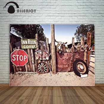 

Allenjoy vintage station retro car motel tyre wood western style photography studio funds camera photographic professional