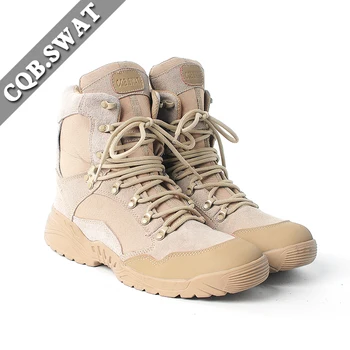 

CQB.SWAT Desert Combat Boots Military Hiking lace-up Wearable Boot Desert State Breathable Boot sand color rubber sole military