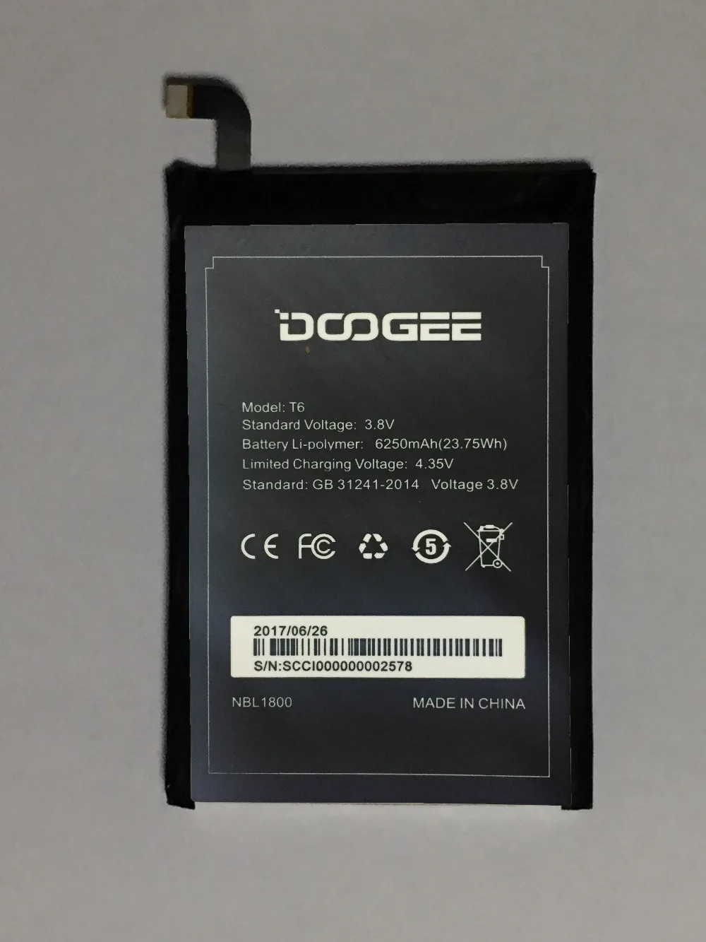 

Homtom HT6 Battery 6250mAh New Replacement accessory accumulators For Homtom HT6 & DOOGEE T6 Cell Phone