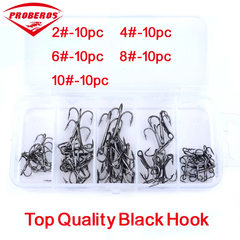 5box/lot Fishing Hooks Baitholder 2/4/6/8/10 High Qulity Black Silver Brown Jig Big Lure