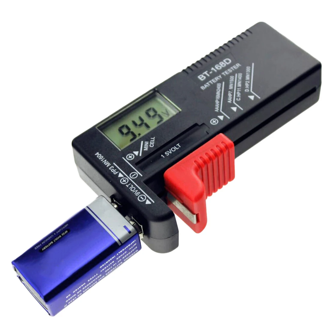 BT168D цифровой тестер емкости батареи умный электронный индикатор питания измерительный прибор для 9V 1,5 V AA AAA тестер клеток