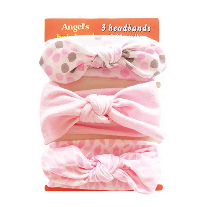 Headwear baby girl headbands 3pcs Kids Floral Headband Baby Elastic Bowknot Accessories Hairband Set Bebes acessorios #4A31 (8)