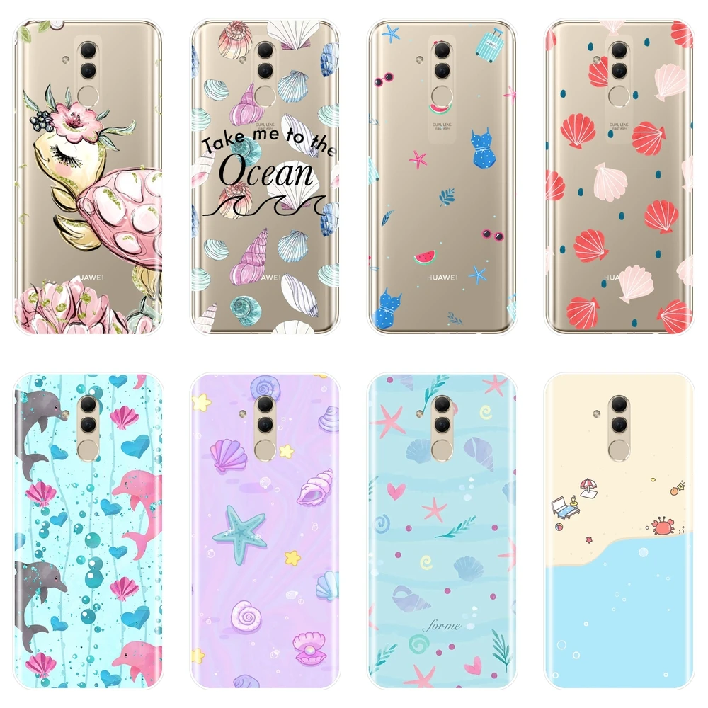 

Turtle Ocean Sea Animal Heart Back Cover For Huawei Mate 20 10 9 Pro Soft Phone Case Silicone For Huawei Mate 7 8 9 10 20 Lite