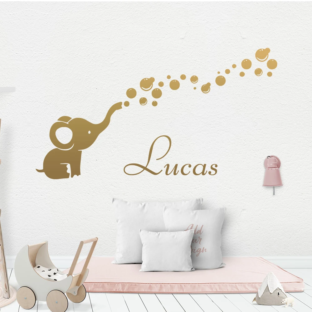 

Custom Name Elephant Wall Stickers Home Furnishing Decorative Wall Sticker Pvc Wall Decals Art Decals