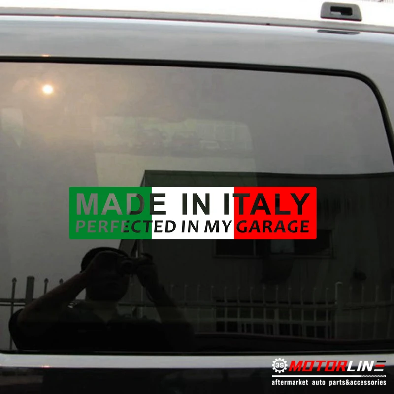 

Made In Italy Perfected in my Garage Decal Sticker Vinyl Fit for Fiat Alfa Romeo