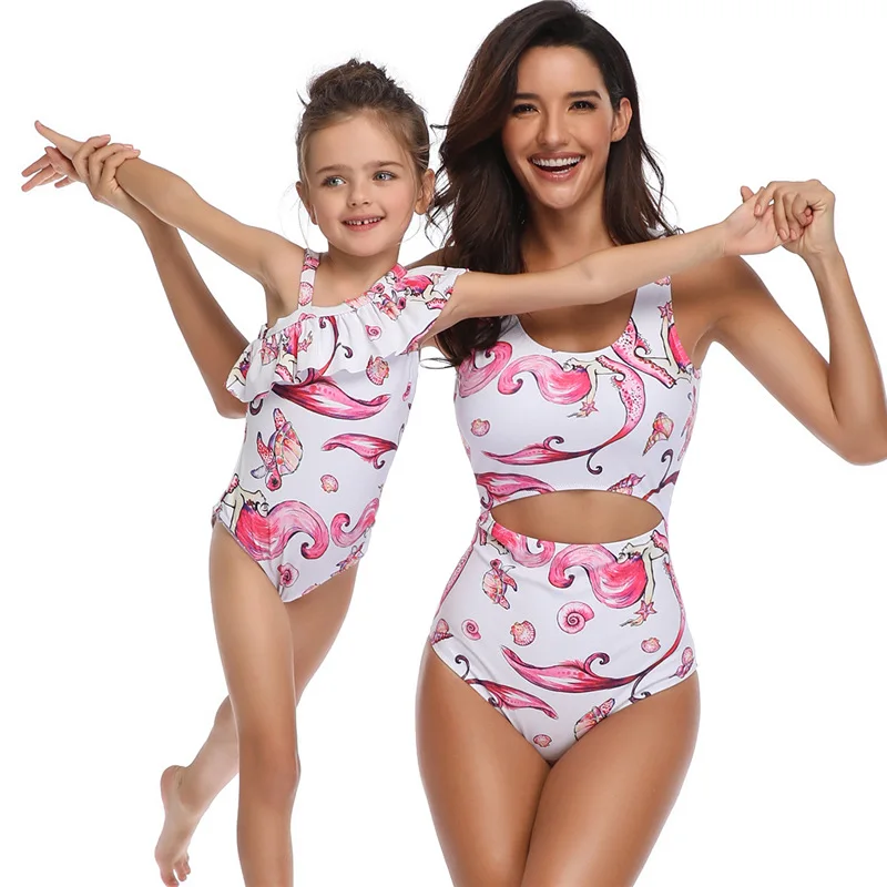 Одежда для купания для мамы и дочки; Семейный комплект бикини «Мама и я»; купальный костюм; Семейные комплекты; пляжная одежда для мамы и дочки